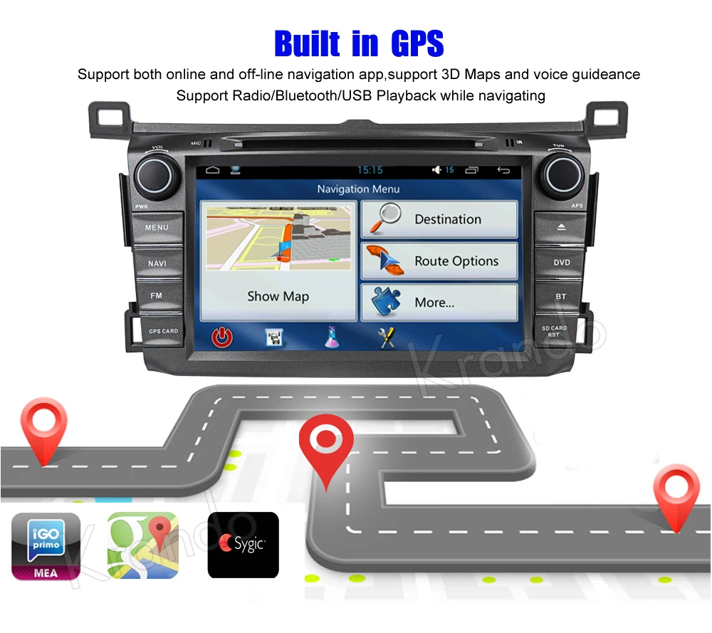 Krando 8 &quotAndroid 0 автомобильный dvd gps навигационная мультимедийная система для Toyota RAV4