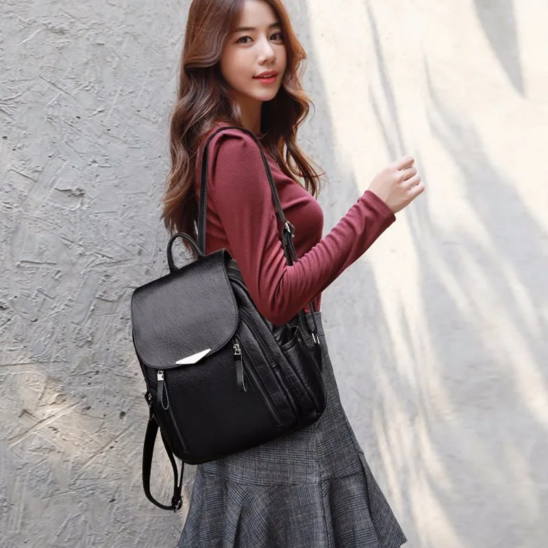 Женский кожаный рюкзак винтажный на плечо для путешествий новинка 2019 | Багаж и