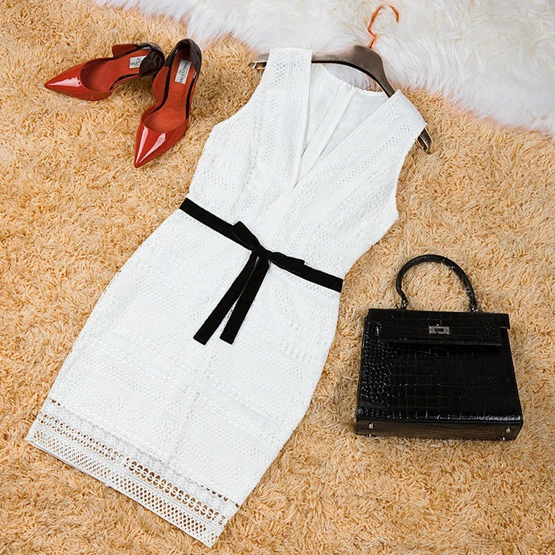 Сексуальное женское мини-платье INDRESSME с глубоким V-образным вырезом модное