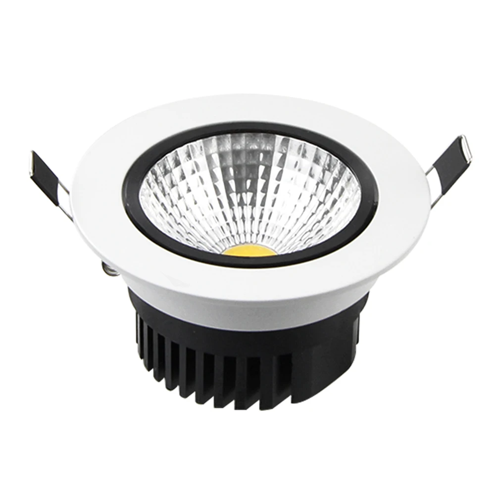 Foco LED COB empotrable superbrillante, regulable, 5W, 7W, 10W, 12W, lámpara de techo LED, 110V, 220V, Blanco/blanco cálido