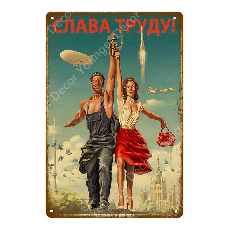 Русский сексуальная леди Соблазнительная девушка художественное изображение на жести знаки металла плакат Wall Art Украшение кафе клуб бар Домашний Декор заказ смешивания 20*30 см - Цвет: YD6810G