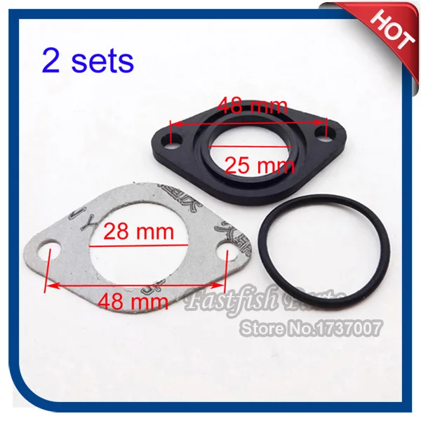 2 компл./упак. 25 мм КАРБЮРАТОР впускной трубопровод прокладка уплотнение для ямы