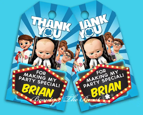 Персонализированные Boss Baby теги спасибо что ярлыки подарочные сувениры день