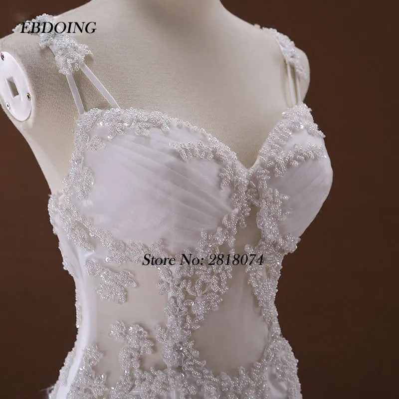 

Real photos Vestidos De Novia Wedding Dress Mermaid White Beaded Sweetheart Neckline Robe De Mariage Custom Made