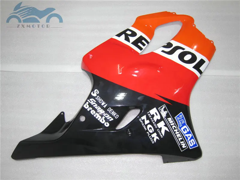 Free Customized Injection mold for 2001 2002 2003 CBR600F4i orange repsol fairings 01 02 03 CBR600 F4i body repair fairing parts |
