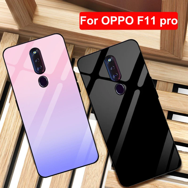 Чехол для OPPO F11 Pro однотонный чехол телефона из закаленного стекла F11Pro с