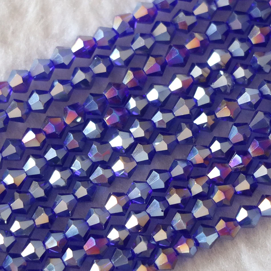 14 цветов стеклянные Хрустальные Граненые двухконусные наконечники 4x4 мм