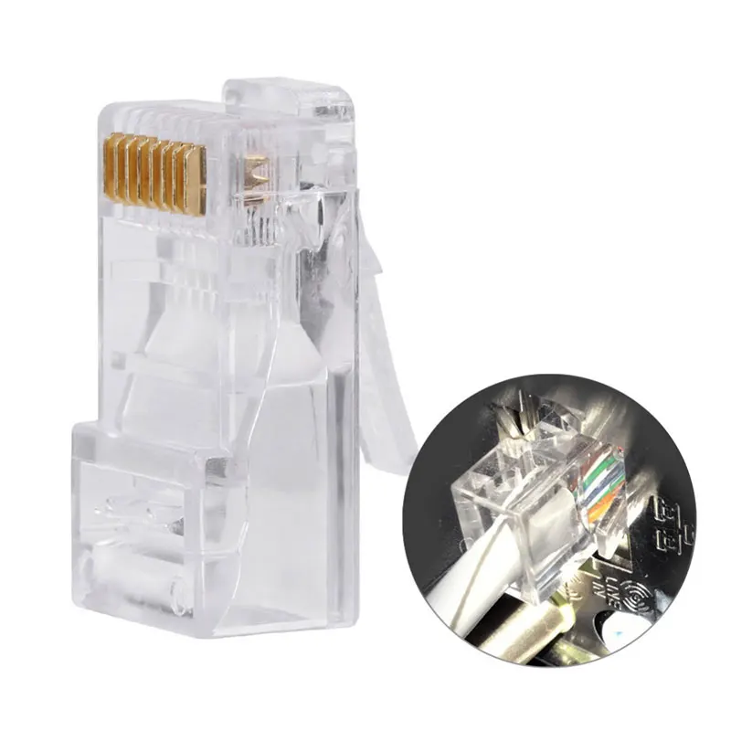 10 шт. RJ45 8P8C сетевой LAN CAT5E Cat5 Cat5e Интернет-разъем Модульный Штекер прозрачный |