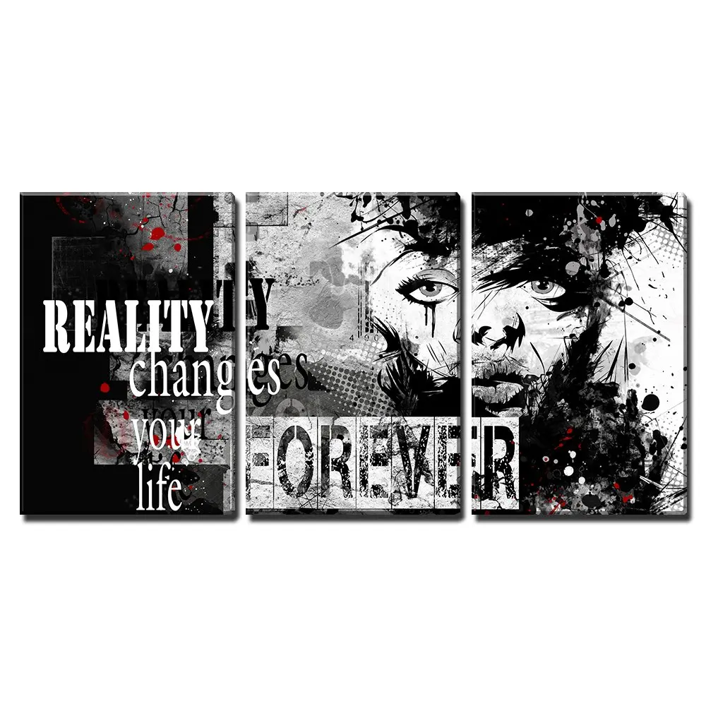 3 Piece Canvas Wall Art Modern Teenage Girl on Grunge Background Style Generation Home Decor No Framed Pa | Дом и сад