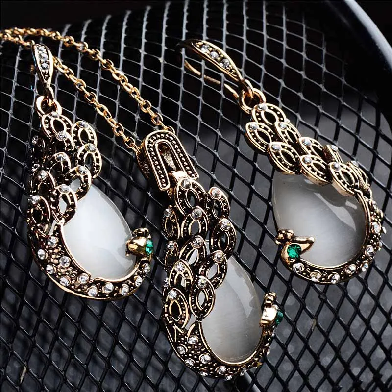 SHUANGR серьги фотообои Peacocks ожерелье драпировка подарок joyeria|earrings set for women|peacock jewelry