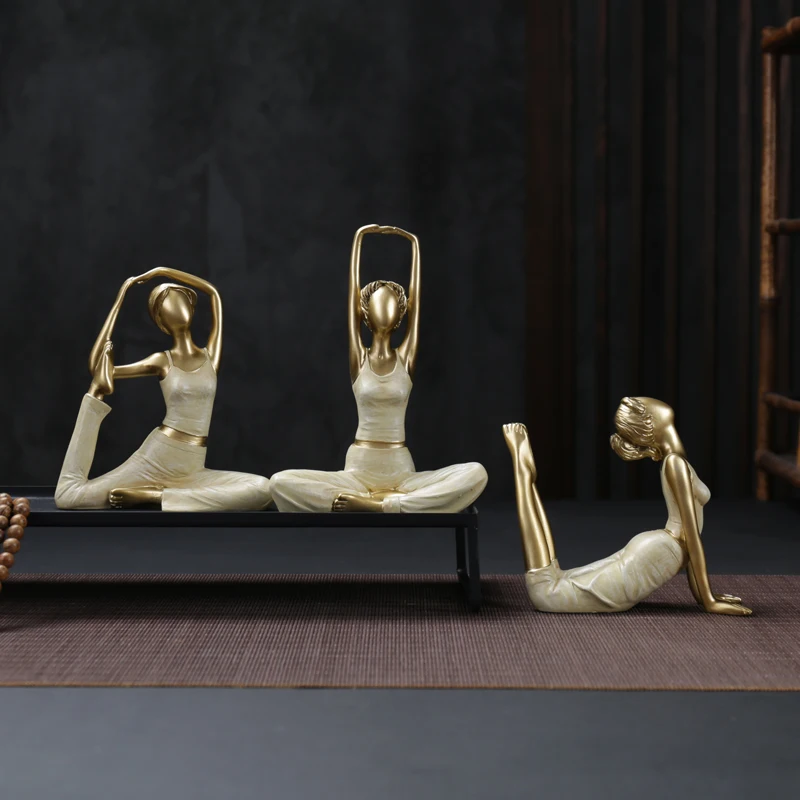 European modern yoga character ornaments abstract art style women statue human body sculpture home decoration craft opening gift | Дом и сад