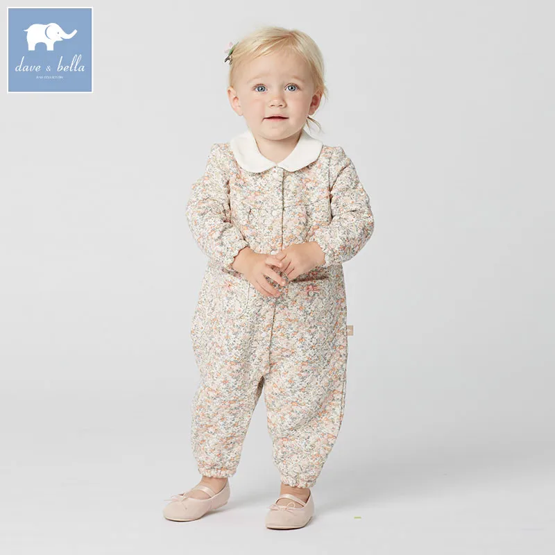 Детский хлопковый комбинезон с цветочным принтом DB5573|born baby|cotton rompersromper toddler |