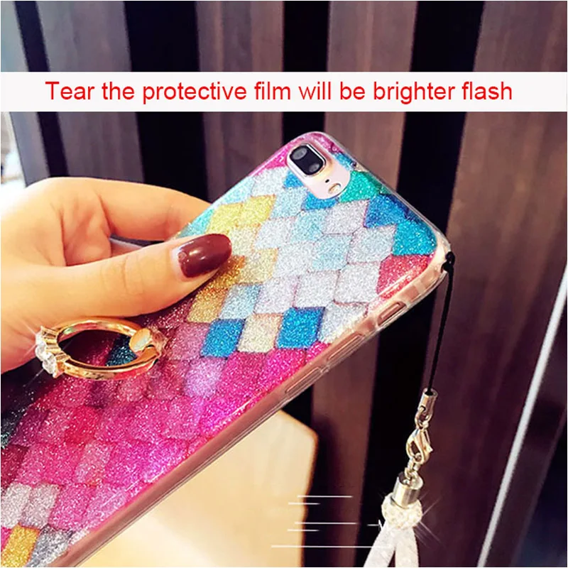 Luxury mobile Phone Case For iPhone X 6 6s Plus 7 8 protector Cover Support Soft Silicone Metal Ring Holder Stand |