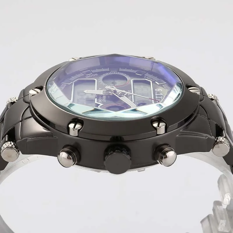 Полностью стальные золотые часы мужские военные спортивные наручные