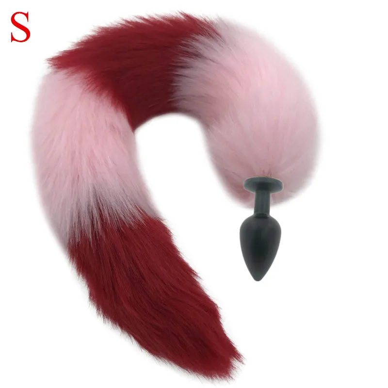 Matte Black Anal Plug 40cm Fox Tail Smooth Exotic Accessories Butt Adult Game for Lover Masturbation Toys H8-172D | Красота и