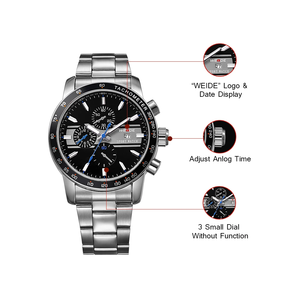 WEIDE 2017 Топ кварцевые спортивные наручные часы повседневное Подлинная роль