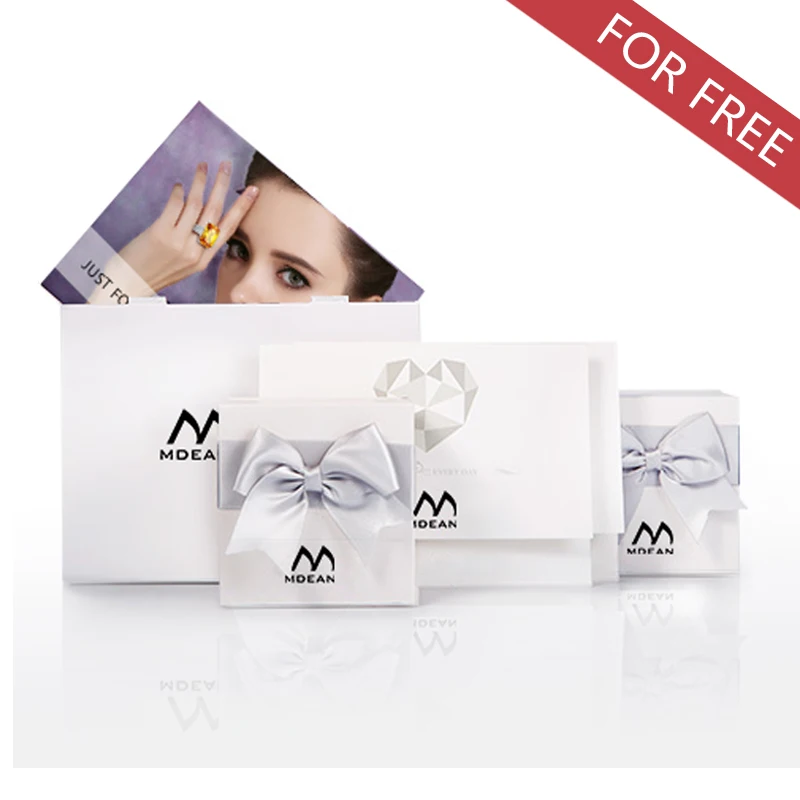 Набор ювелирных изделий для свадьбы из белого золота MDEAN с желтыми цирконами AAA, включающий винтажные звездные кольца, серьги и ожерелье для женщин.