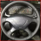 Чехол Mewant для автомобильного руля Mitsubishi Pajero Sport 2004, Montero Sport, черная искусственная кожа из микроволокна