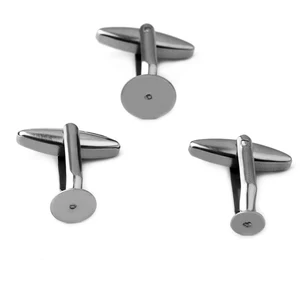 Запонки из нержавеющей стали, 10 шт., 6810 мм, основа кабошона, французские запонки, запонки, Круглый бизнес запонки, ювелирные изделия