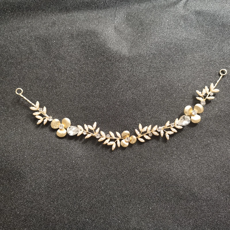 

Gorgeous Baroque Gold Crystal Rhinestones Pearls Flower Wedding Hair accessories Hair Vine Bridal Headband Bridesmaids Jewelry
