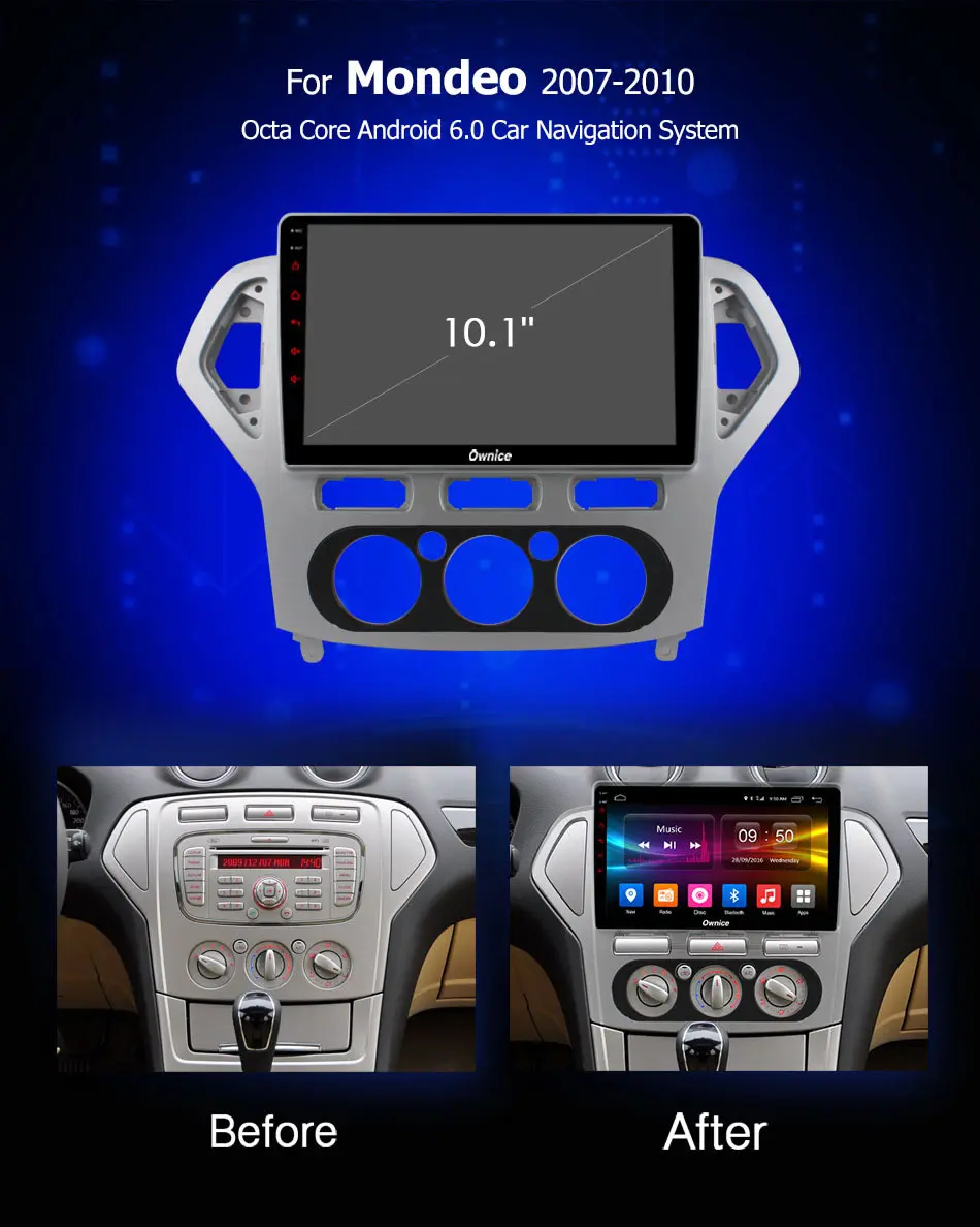 Ownice 10 1 &quotC500 + G10 2.5D Android 8 Octa Core автомобильный DVD gps навигации радио для Ford Mondeo 2007 2010