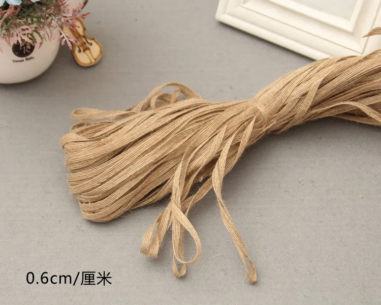 6/10/15/20/25/30/38 мм джутовая Мешковина ленты DIY ручной работы ремесла гессенской шпагат веревочные шнуры в деревенском стиле Одежда для свадьбы, дня рождения украшения - Цвет: 6mm