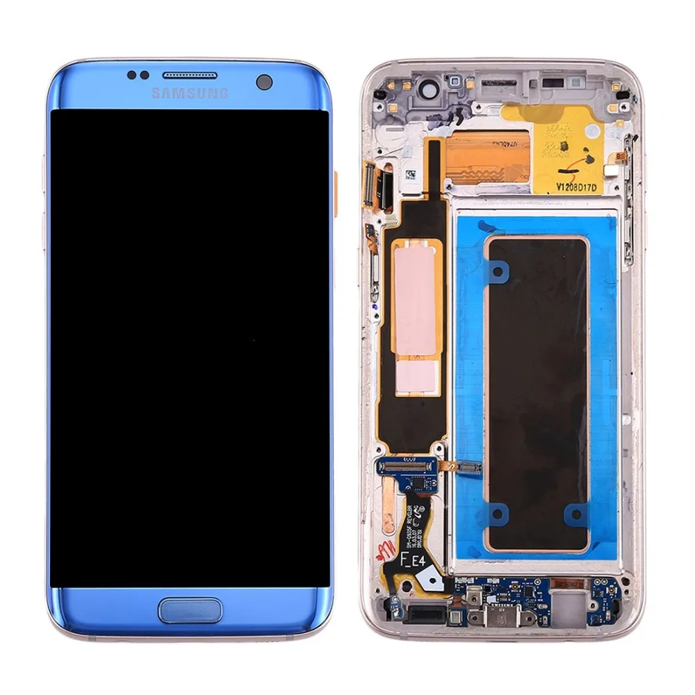 iPartsBuy Original LCD Screen Digitizer Full Assembly Frame/Charging Port Board Volume/Power Button for Galaxy S7 Edge/G9350 | Мобильные