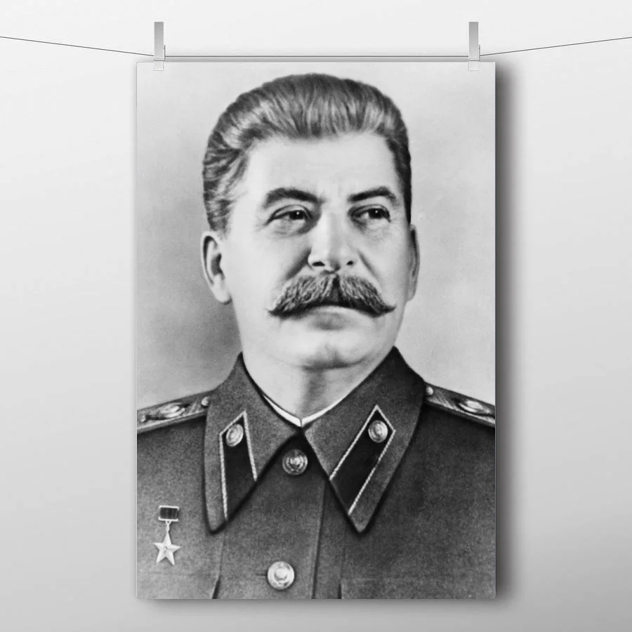 Твердые деревянные свитки картины большой лидер Сталин портретный плакат холст печать стены художественное оформление комнаты