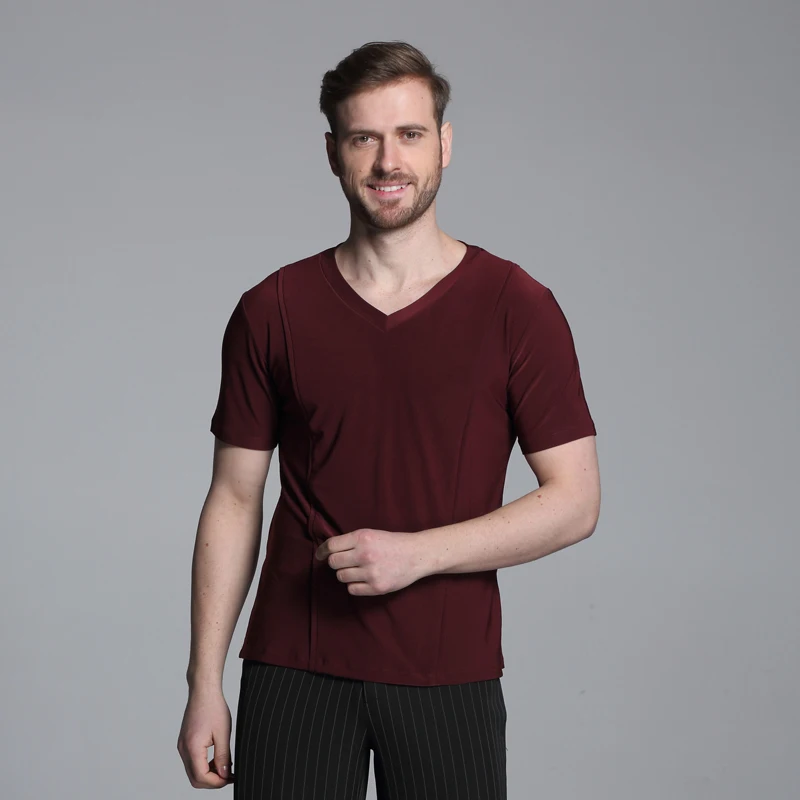 5 видов цветов красные черные синие Бальные рубашки для латинских танцев мужские