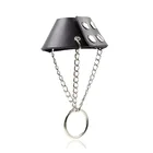 Кольцо на пенис кожаное удерживающее пенис рукав + металлическое кольцо на Пенис взрослые секс-игрушки для мужчин интимный продукт на пенис устройство для мужчин