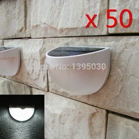 50pcslot n760 solar power panel 6 led outdoor wall fence gutter light lobby pathway lamp