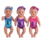 Кукольная одежда ZWSISU, аксессуары, купальник русалки + повязка на голову с бантом, подходит для куклы 43 см, лучший подарок для детей