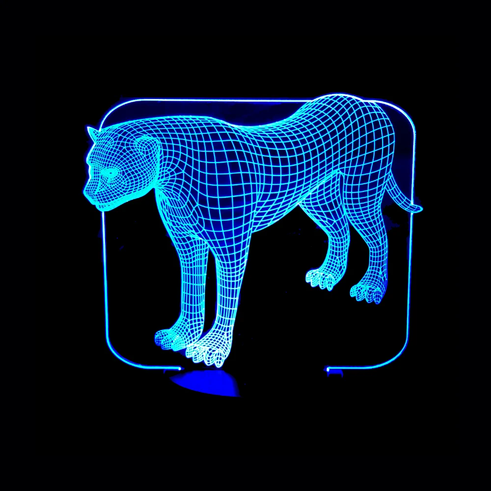 Self подарок 3D животного Леопард ночные огни Светодиодный Звездная ночь USB лампа