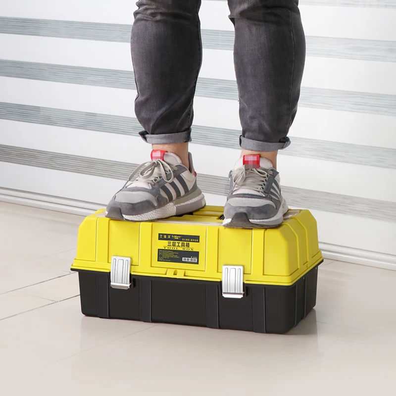 

17inch Plastic Tool Box Multi Layer Storage Box Portable Large Tool Case Hardware Toolbox Car Repair Thicken Anti-fall Toolbox