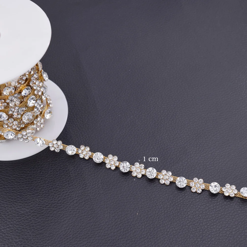 10 ярдов цветок сливы стразы цепочка свадебное платье пояса нашивки отделка