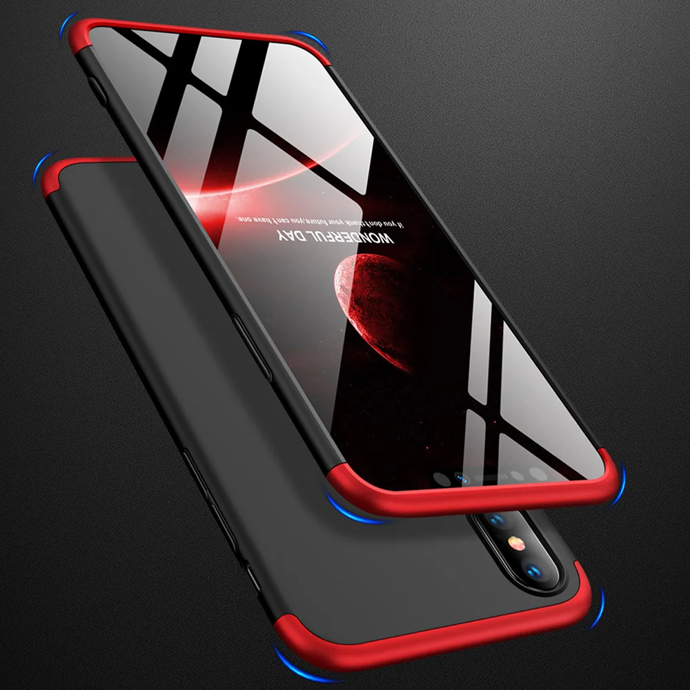 3in1 Full Coverage Protective Armor Case + Tempered Glass Screen Protector Anti Shock Hard Cover For iPhone 7 8 Plus X XR XS Max |