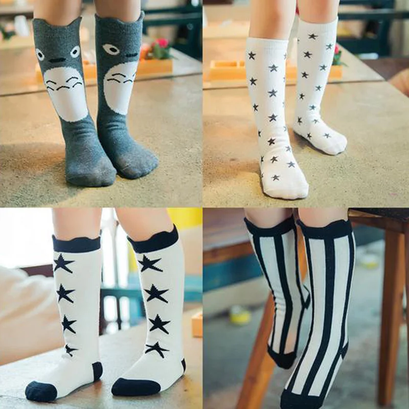 2018 Повседневные высокие носки для девочек детские длинные маленьких мальчиков с