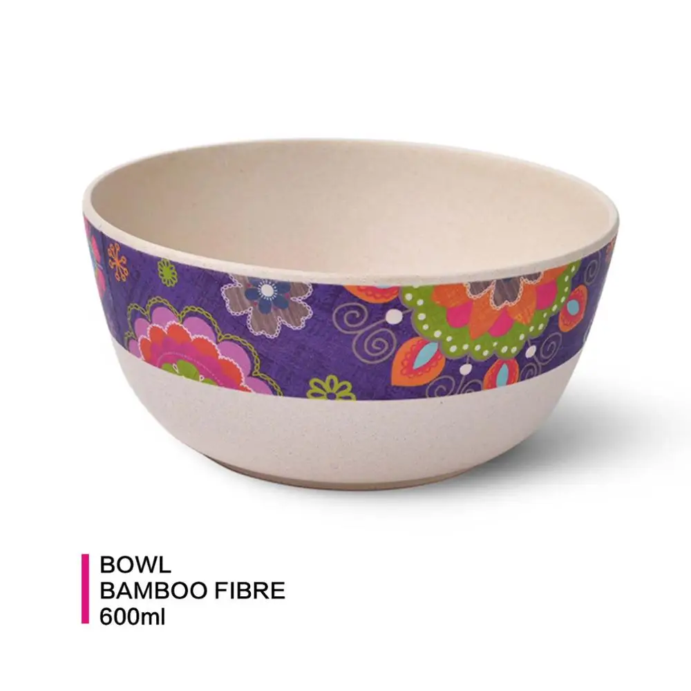 600ml bowl FISSMAN тарелка из бамбукового волокна, обеденное блюдо, поднос для еды, салатник, посуда, столовый набор - Цвет: 600ml bowl