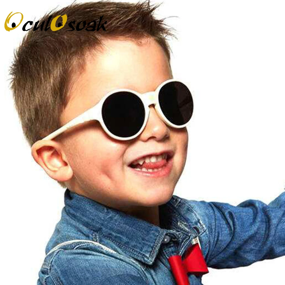 

Retro Classic Children Sunglasses Girls Boys Round Frame Coating Mirror Colorful Eyewear Vintage Kids Sun Glasses UV400