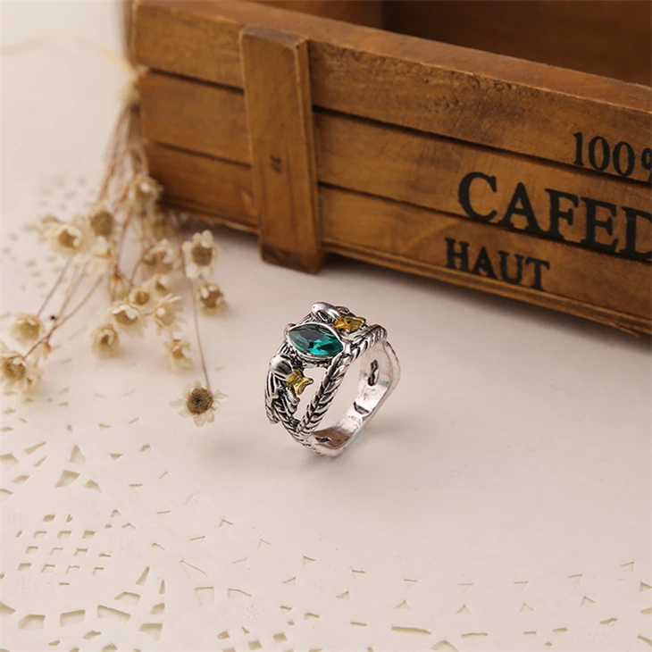 Винтажное Серебряное Кольцо Арагорна с кристаллами в античном стиле|aragorn ring|ring of