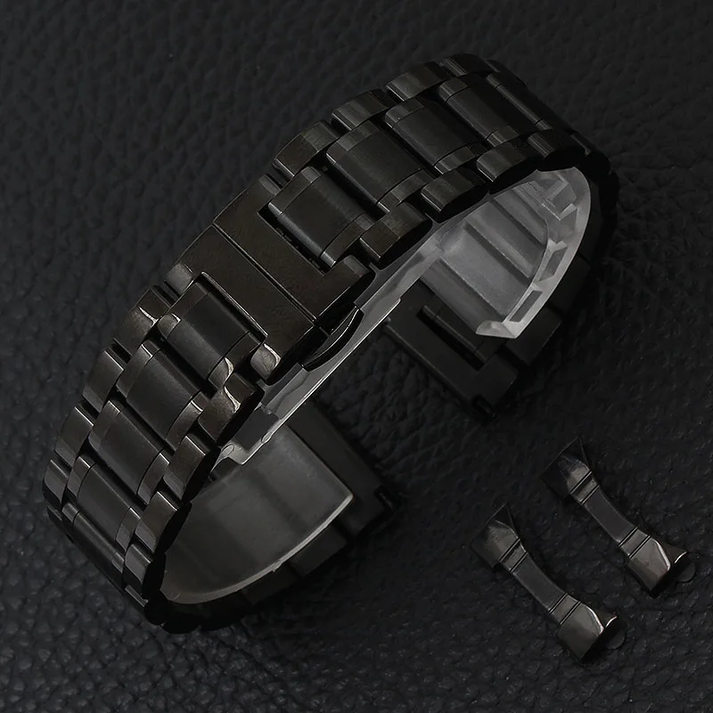 Steel black gold stainless steel strap bracelet 18mm 20mm 22mm 24mm solid metal accessories for men and women+tool | Наручные часы