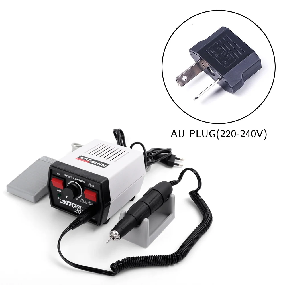 AU Plug Новинка, 30 Вт, 35000 об/мин, белая профессиональная электрическая дрель для ногтей, аксессуары для ногтей, дрель для ногтей, машинка для маникюра, дрель для ногтей, Наборы инструментов для ногтей - Цвет: AU Plug