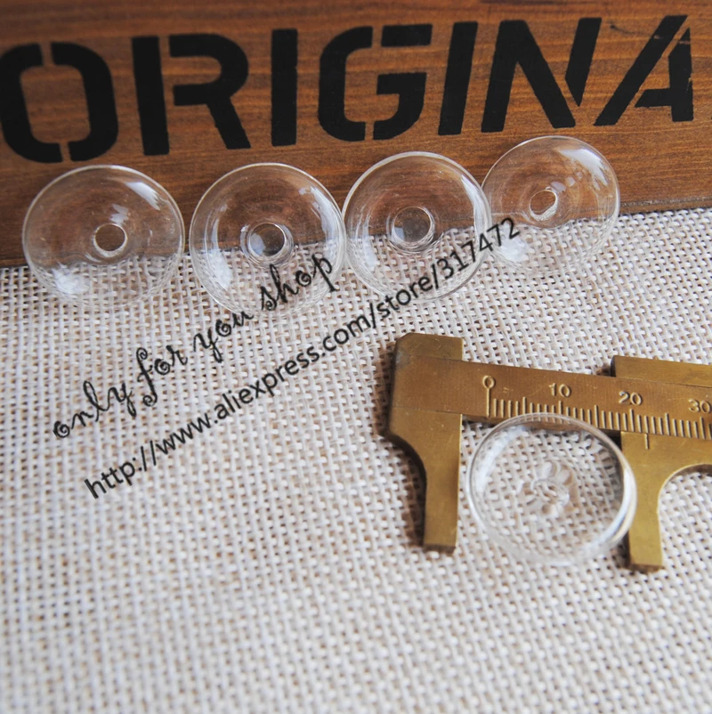 Плоское Круглое Стеклянное пузырьковое стекло 20 мм с подвеской и металлическим