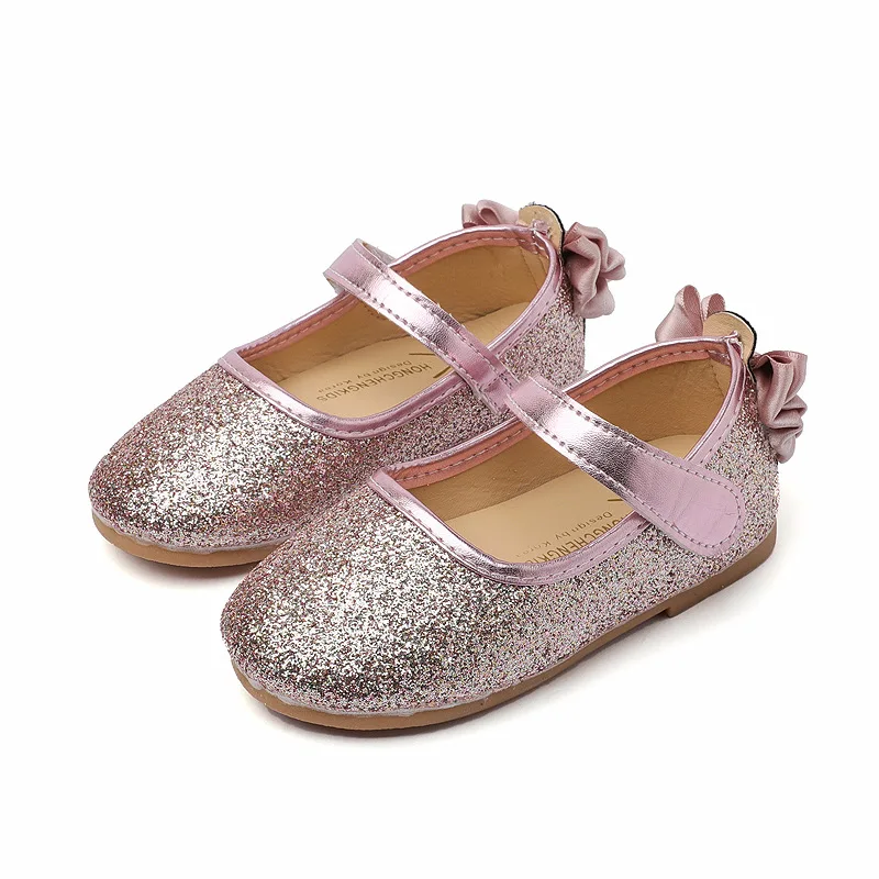 Демисезонная детская обувь с блестками для маленьких детей, танцевальная обувь принцессы для девочек, детская обувь на мягкой подошве
