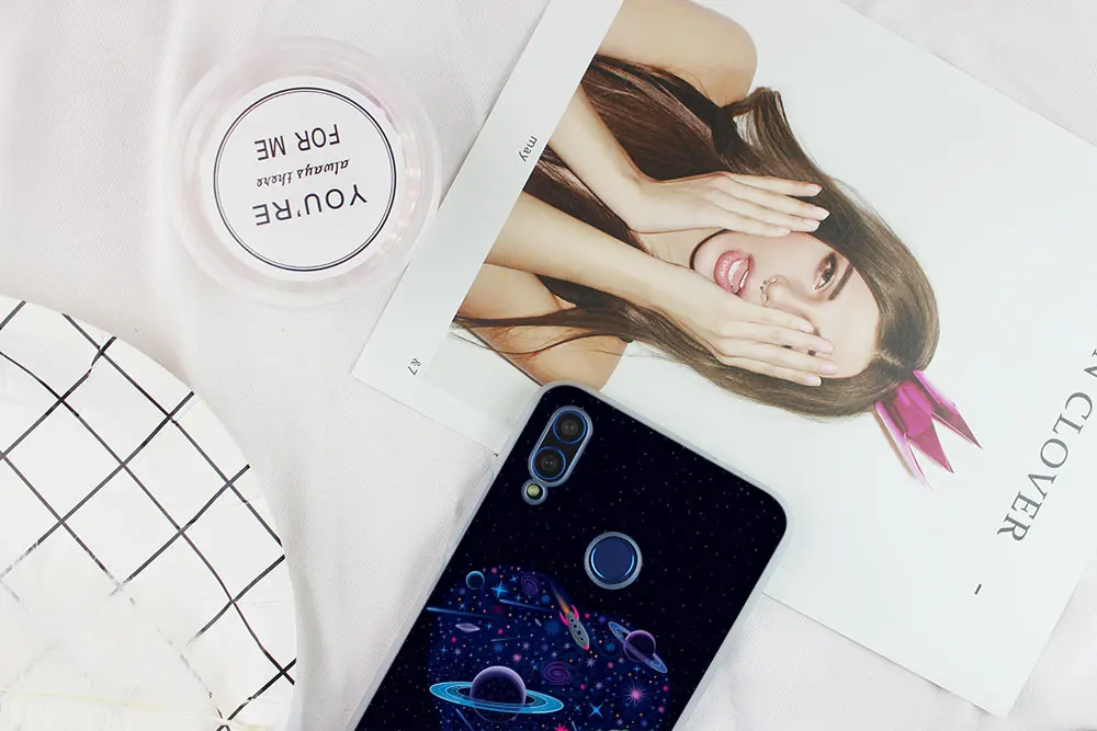 Черный белый чехол с изображением Луны звезд космонавта для Huawei Honor 30 20 10 9 Lite 30pro