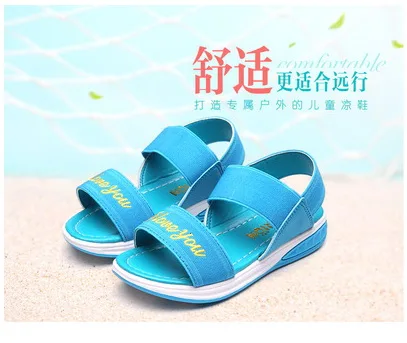

2019 NEW Girls Sandals Summer Kids Shoes Fashion Brand Peep-Toe Children Beach Sandals Soft Flat Girls Shoes Size 27-36