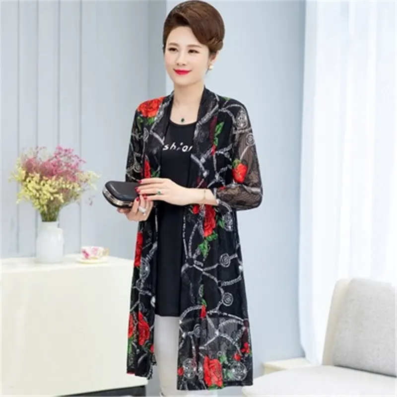 2020 летние туфли для мамы одежда защиты от солнца женщин длинные кружевные с