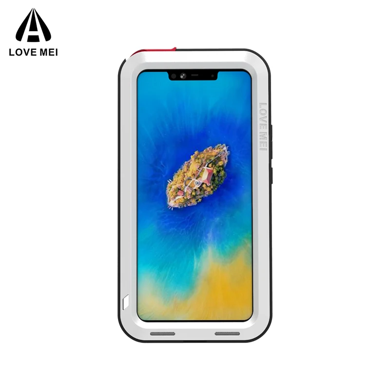 White Мощный Алюминиевый Чехол Love Mei для huawei mate 20 Pro, противоударный чехол 360, защита для huawei mate 20/mate 20 Lite - Цвет: White