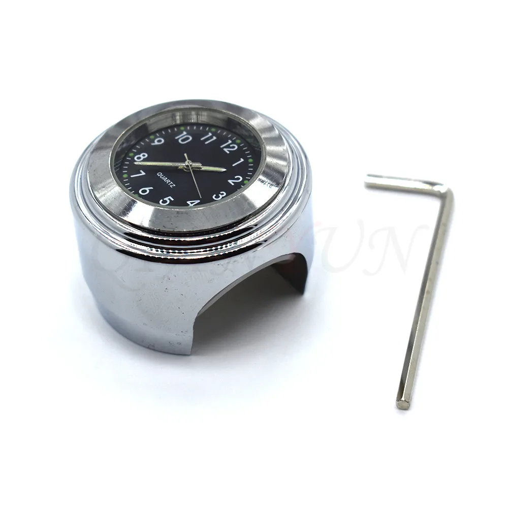 Waterproof 7/8&quot 1&quot Quartz Clock Black Dial Watch Meter Handlebar Mount For Honda Kawasaki Yamaha ybr 125 | Автомобили и