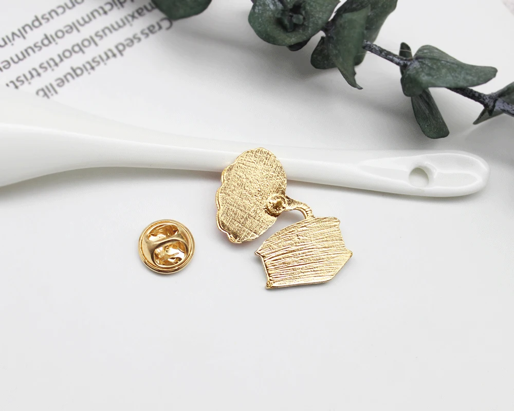 Cute Romantic Gramophone With Flower Throwback Brooch Colourful Popular Fashinn Pins Gift For Childern And Friend Pink Blue | Украшения и